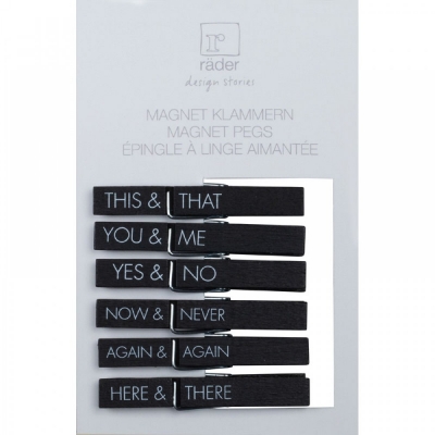 Raeder - Ξύλινα Μαγνητικά Μανταλάκια"This & That" Σετ 6 Raeder - Ξύλινα Μαγνητικά Μανταλάκια"This & That" Σετ 6