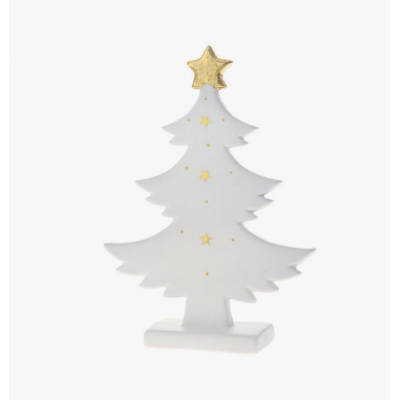 ΛΕΥΚΟ ΧΡΥΣΟ ΚΕΡΑΜΙΚΟ ΔΙΑΚΟΣΜΗΤΙΚΟ ΔΕΝΤΡΟ  ΜΕ ΦΩΣ 19Χ5Χ25ΕΚ