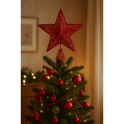 ΚΟΚΚΙΝΟ ΑΣΤΕΡΙ ΚΟΡΥΦΗ ΜΕ ΓΚΛΙΤΕΡ 25x30EK ΑΠΟ ΒΑΜΒΑΚΙ ΚΟΚΚΙΝΟ ΑΣΤΕΡΙ ΚΟΡΥΦΗ ΜΕ ΓΚΛΙΤΕΡ 25x30EK ΑΠΟ ΒΑΜΒΑΚΙ