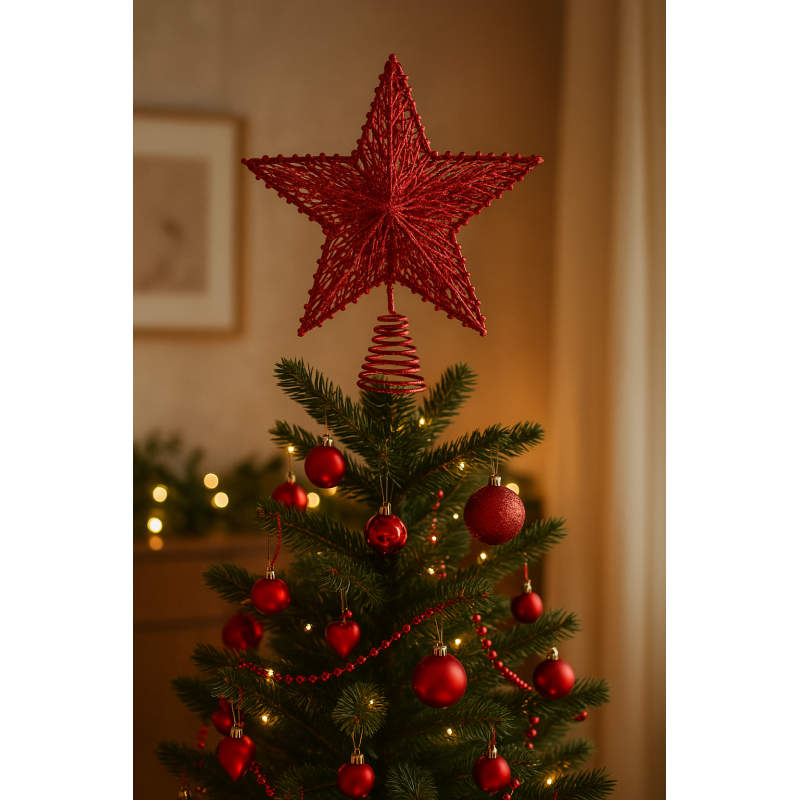 ΚΟΚΚΙΝΟ ΑΣΤΕΡΙ ΚΟΡΥΦΗ ΜΕ ΓΚΛΙΤΕΡ 25x30EK ΑΠΟ ΒΑΜΒΑΚΙ ΚΟΚΚΙΝΟ ΑΣΤΕΡΙ ΚΟΡΥΦΗ ΜΕ ΓΚΛΙΤΕΡ 25x30EK ΑΠΟ ΒΑΜΒΑΚΙ