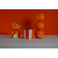 Jardin des Orangers, Ριγέ Φυτικό αρωματικό κερί 320gr σε χειροποίητο δοχείο - The Olphactory