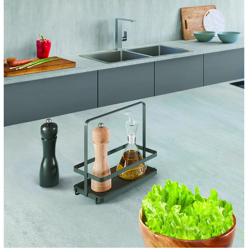 Metaltex Βάση Στήριξης Για Λάδι - Ξύδι Μαύρο 23x11x18cm 352912