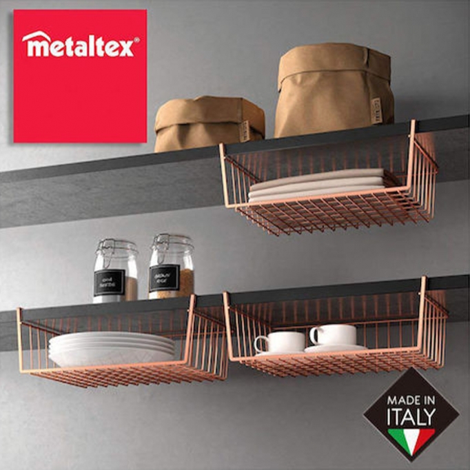 Metaltex Βάση Οργάνωσης Κουζίνας Μεταλλική σε Ροζ Χρυσό Χρώμα Kanguro 363140