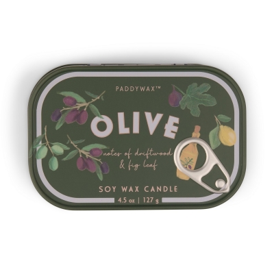 Fig & Olive Φυτικό Κερί 127gr σε μεταλλικό δοχείο-κονσέρβα, Bistro Olive - Paddywax