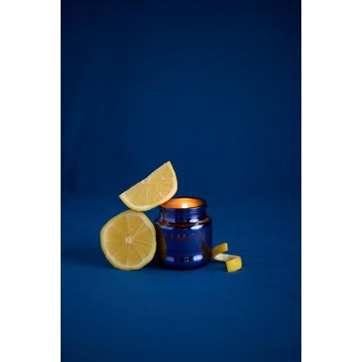 Meyer Lemon Φυτικό Κερί 70gr σε μπλε γυάλινο δοχείο με καπάκι, Chroma Limon - Paddywax