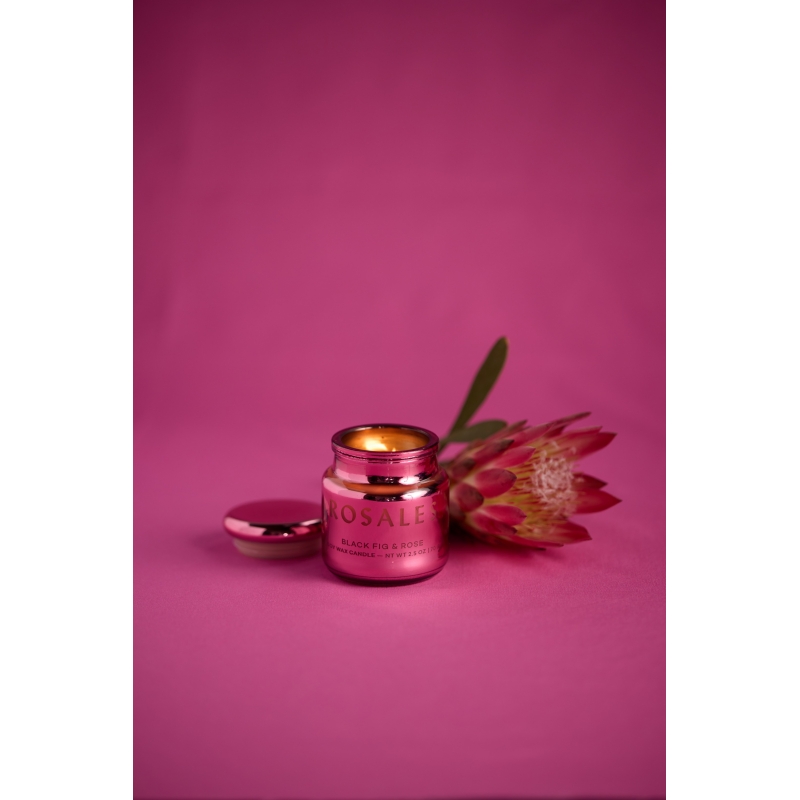 Black Fig & Rose Φυτικό Κερί 70gr σε ροζ γυάλινο δοχείο με καπάκι, Chroma Rosales - Paddywax