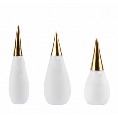 Raeder - Σετ 3 Μίνι Πορσελάνινα Διακοσμητικά "Santa" Gold