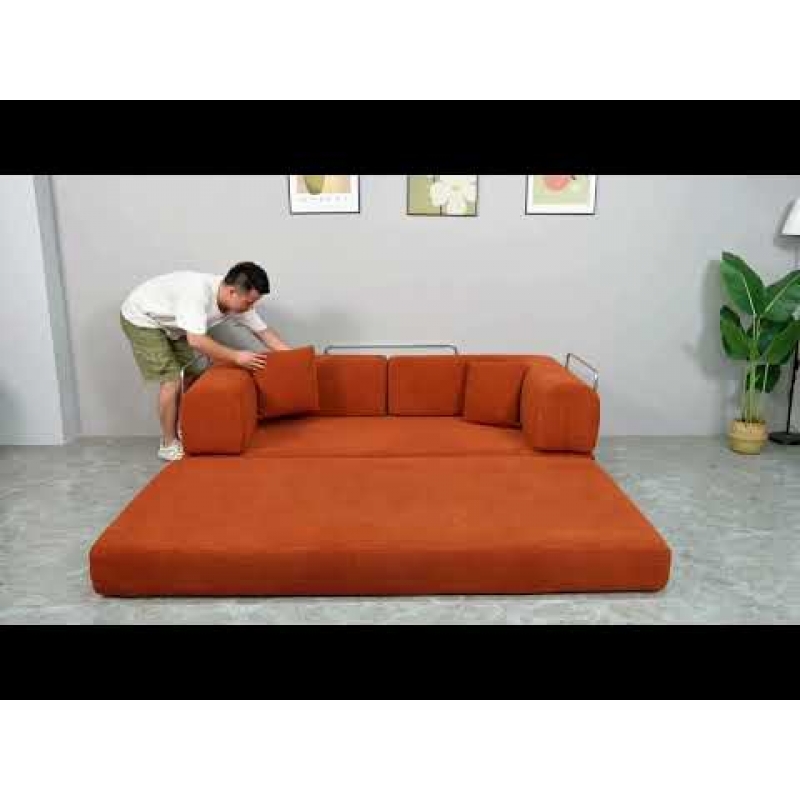 Compressed Nextdeco καναπές-κρεβάτι ανοιχτό γκρι 200x100x75εκ.