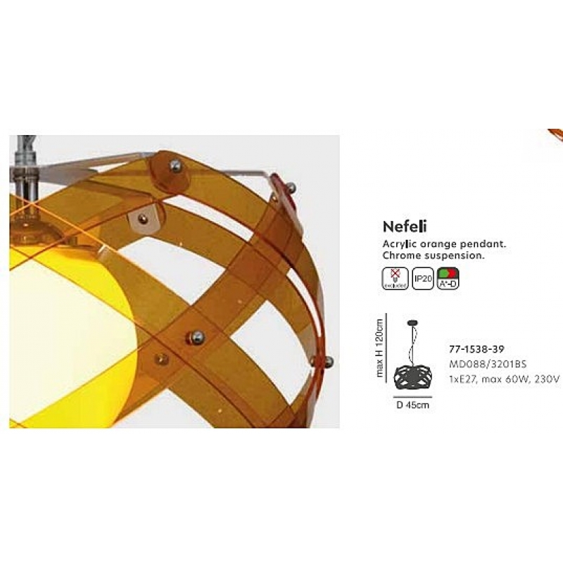 MD088/3201BS "NEFELI" ORANGE PENDANT Ε1