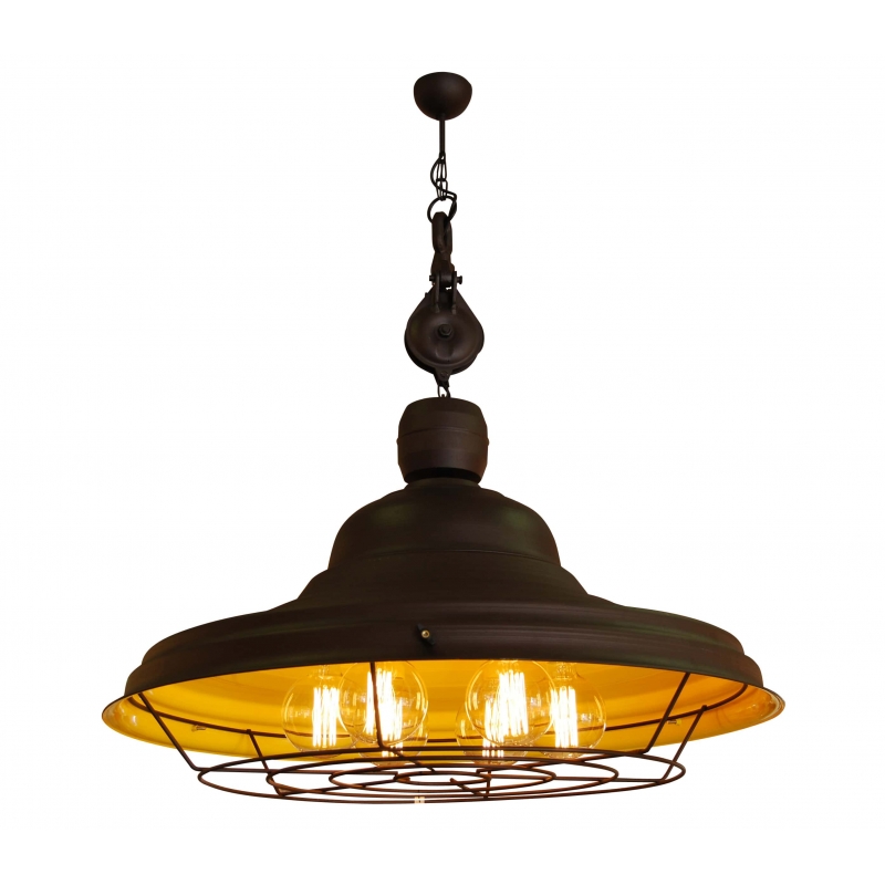 HL-300W-6P DRONE BROWN RUSTY & YELLOW PENDANT