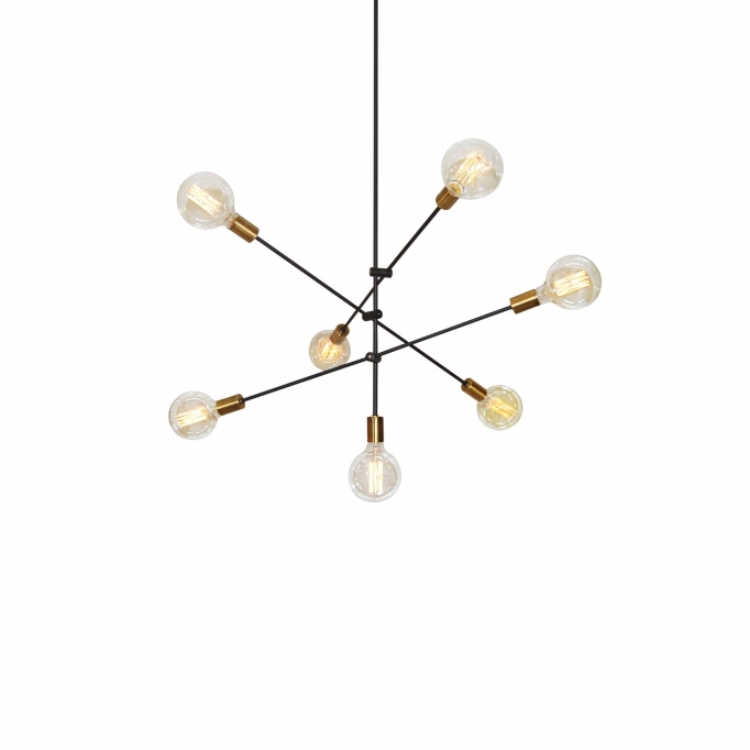 SE 136-7 CODY PENDANT BLACK & BRUSHED BRASS Δ4