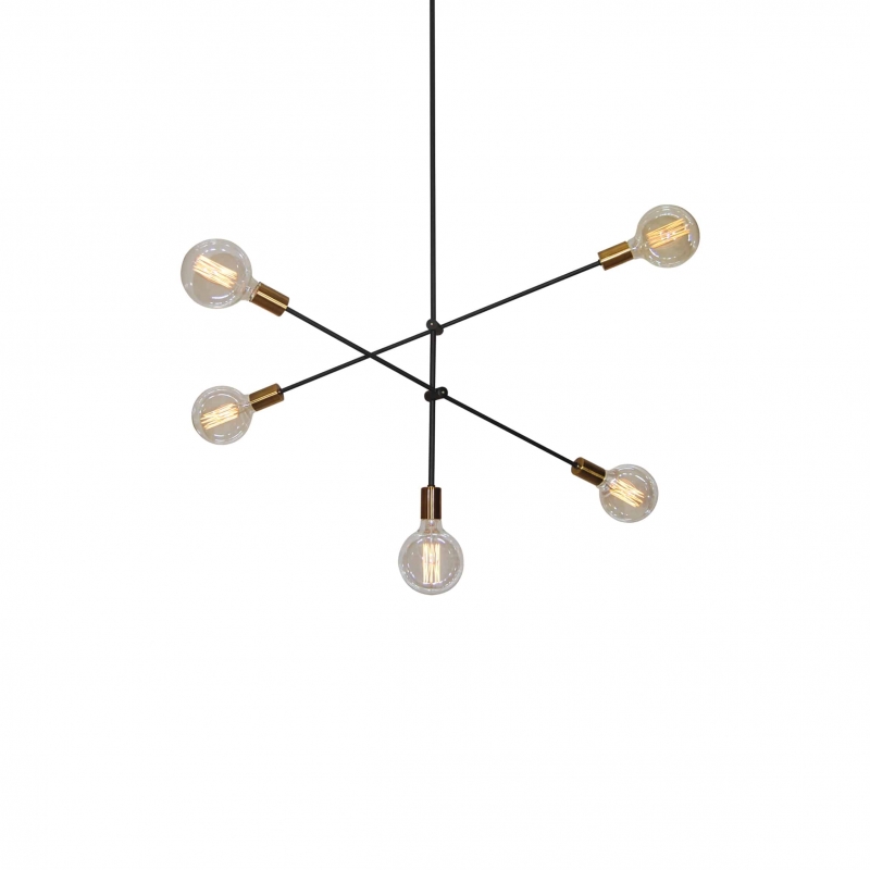 SE 136-5 CODY PENDANT BLACK & BRUSHED BRASS Δ4