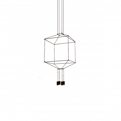 D3015-4 SQUARE CAVI PENDANT LAMP BLACK 1A4