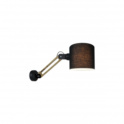 WL17013 ANGONA WALL LAMP BLACK & WOOD COLOR 1E3
