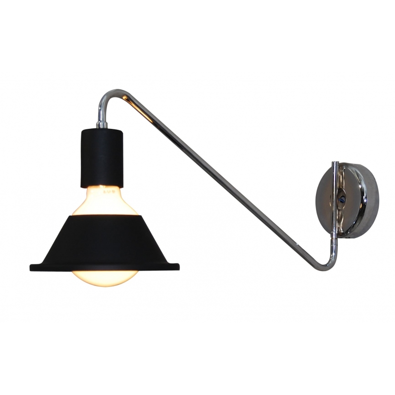 HL-3521-1 EMILY CHROME & BLACK WALL LAMP