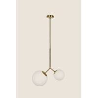 SE 110-15-23 PRATO PENDANT BRASS GOLD WITH 2 OPAL GLASSES Φ15,23 Γ4