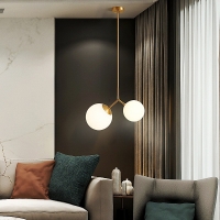 SE 110-15-23 PRATO PENDANT BRASS GOLD WITH 2 OPAL GLASSES Φ15,23 Γ4