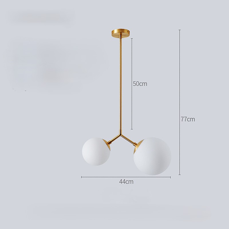 SE 110-15-23 PRATO PENDANT BRASS GOLD WITH 2 OPAL GLASSES Φ15,23 Γ4