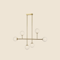 SE 110-6 PRATO PENDANT BRASS GOLD WITH 6 OPAL GLASSES Φ15 Γ4