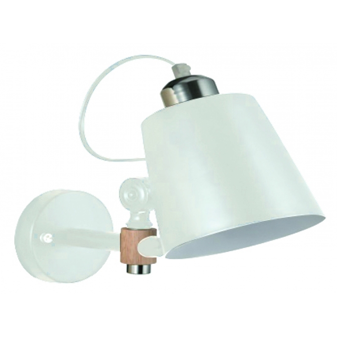 YQ-4003 SAM WHITE METAL-WOOD WALL LAMP 1Ε1