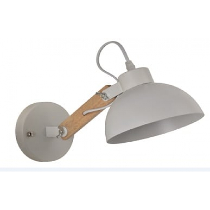 YQ-4004 POL WHITE METAL-WOOD WALL LAMP 1Ε1