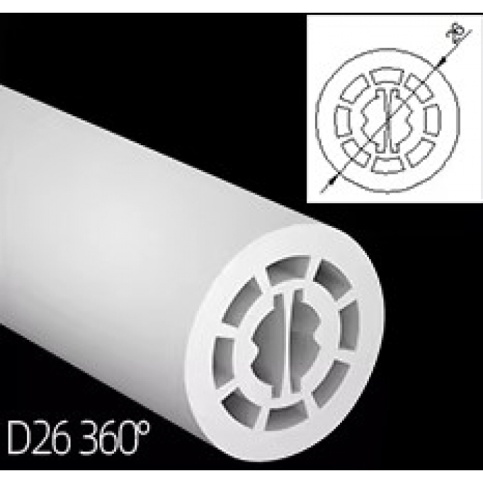 SE-SCT-26 SILICON SOFT TUBE D2,6CM FOR DOUBLE LED STRIP 10W/METER EACH PRICE PER METER