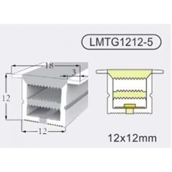 SE-SWL-17 SILICON 1,2*1,2CM WITH LACE 17MM FOR LED STRIP PRICE PER METER