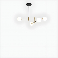 SE21-HA-4 HARUTO BLACK AND GOLD PENDANT OPAL 70x70x70  E27*4  MAX 60W IP20  2 YEARS WARRANTY