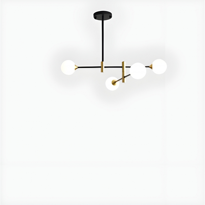 SE21-HA-4 HARUTO BLACK AND GOLD PENDANT OPAL 70x70x70  E27*4  MAX 60W IP20  2 YEARS WARRANTY