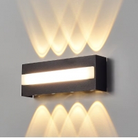 SE LED 105 QUADRA BLACK OUTDOOR WALL LAMP 6+4W 3000K 2 YEARS WARRANTY