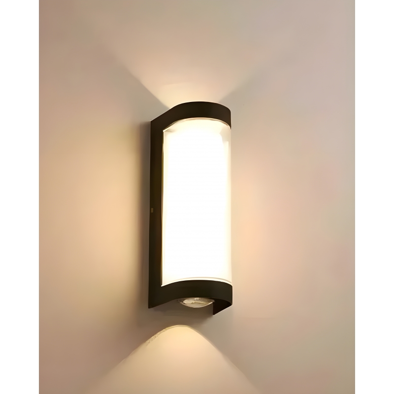 SE LED 180 MODO ROUND OUTDOOR WALL LAMP BLACK 6+6W 3000K