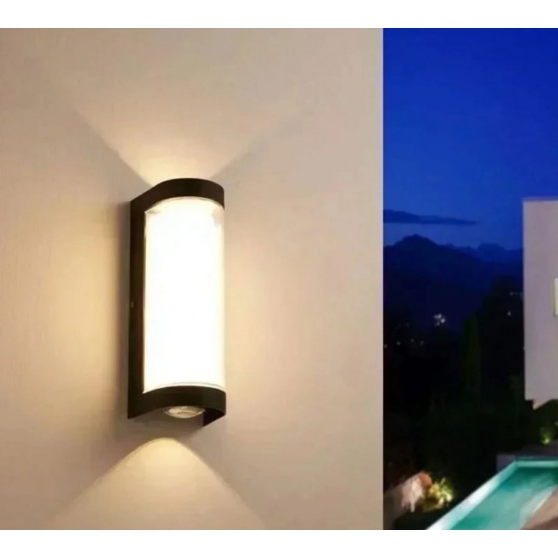 SE LED 180 MODO ROUND OUTDOOR WALL LAMP BLACK 6+6W 3000K SE LED 180 MODO ROUND OUTDOOR WALL LAMP BLACK 6+6W 3000K