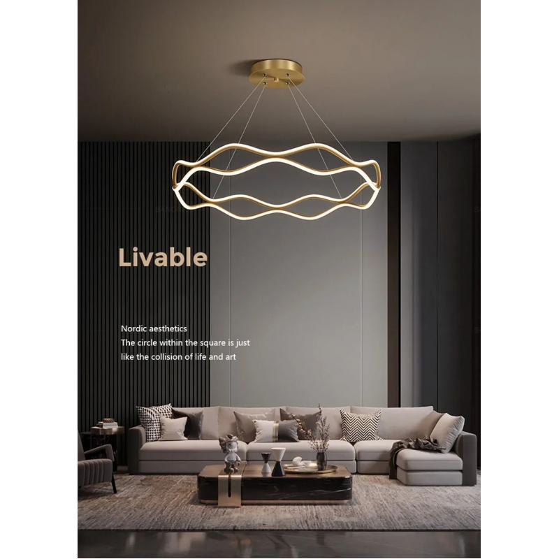 SE LED 60 ABER PENDANT GOLD 62W  3CCT 60x100cm IP20 220V 2 YEARS WARRANTY