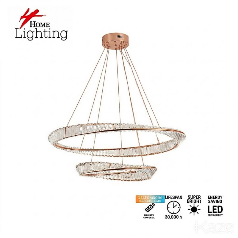 SE LED 60+80 OVELA PINK GOLD Φ60+80cm 3CCT REMOTE CONTROL 2 YEARS WARRANTY