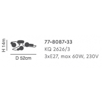 KQ 2626/3 SHEVY CEILING LAMP Δ3 KQ 2626/3 SHEVY CEILING LAMP Δ3