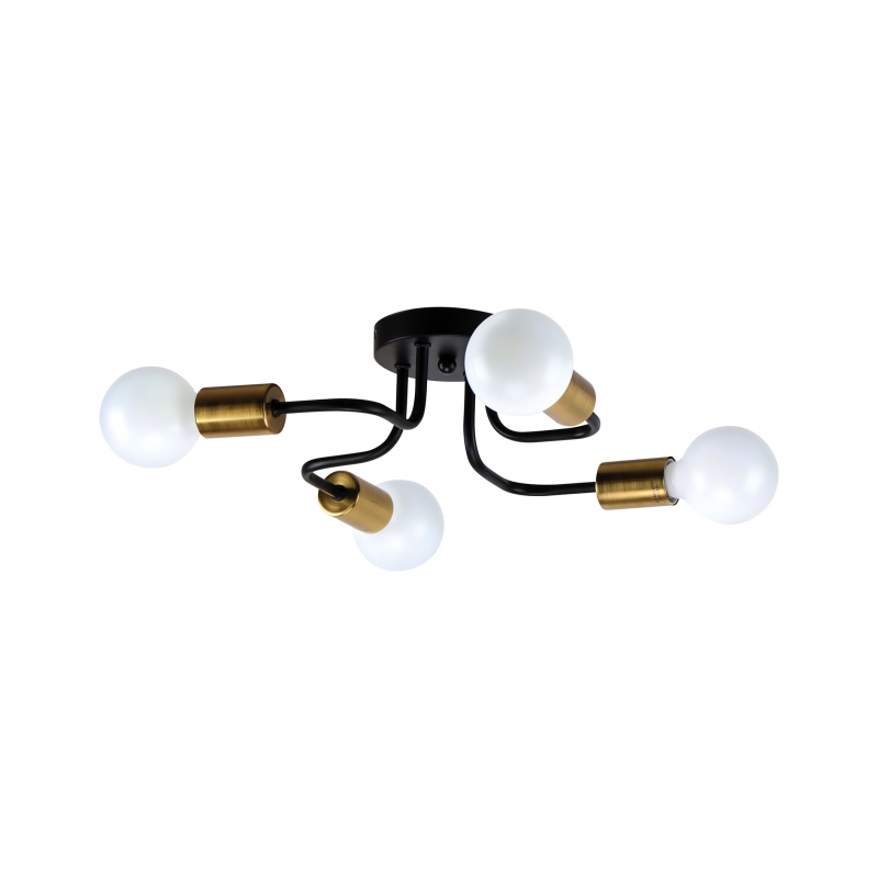 KQ 2633/4 MILES BLACK AND BRASS GOLD CEILING LAMP Δ4 KQ 2633/4 MILES BLACK AND BRASS GOLD CEILING LAMP Δ4