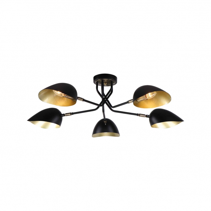 KQ 2759/5 ELIA BLACK AND ANTIQUE BRASS CEILING LAMP Ζ3