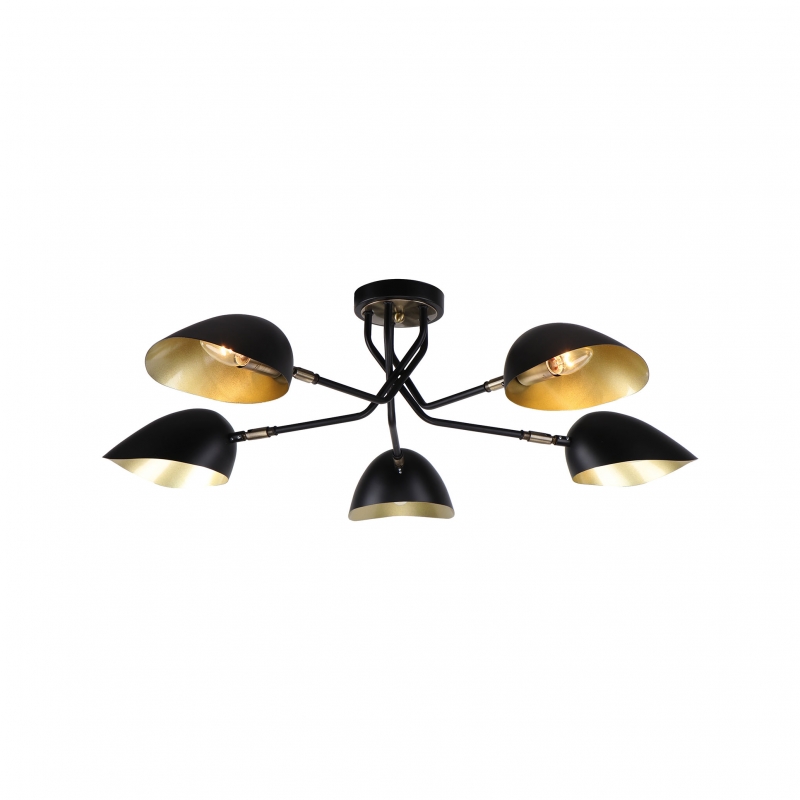 KQ 2759/5 ELIA BLACK AND ANTIQUE BRASS CEILING LAMP Ζ3 KQ 2759/5 ELIA BLACK AND ANTIQUE BRASS CEILING LAMP Ζ3