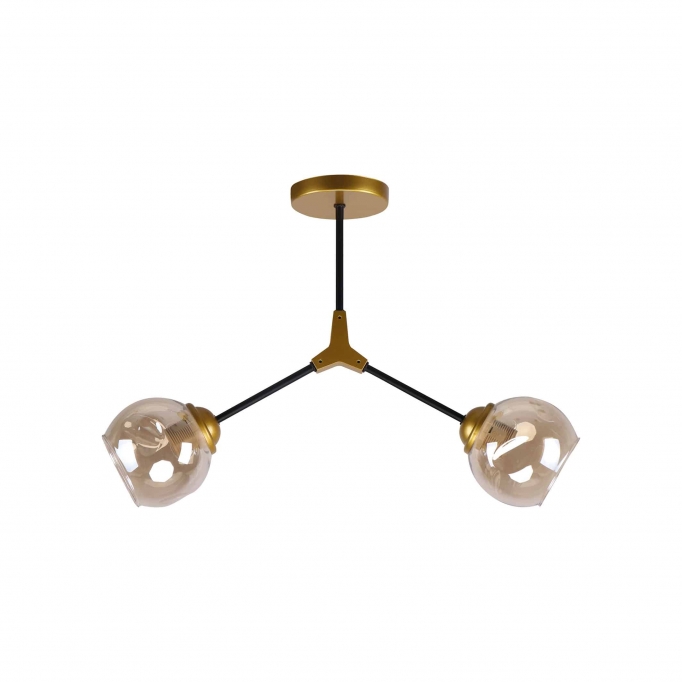 KQ 51454/2 CONELLY BLACK, BRASS AND HONEY PENDANT Ζ3