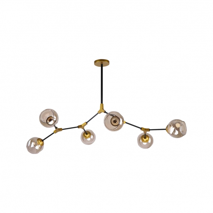 KQ 51454/6 CONELLY BLACK, BRASS AND HONEY PENDANT Ζ3