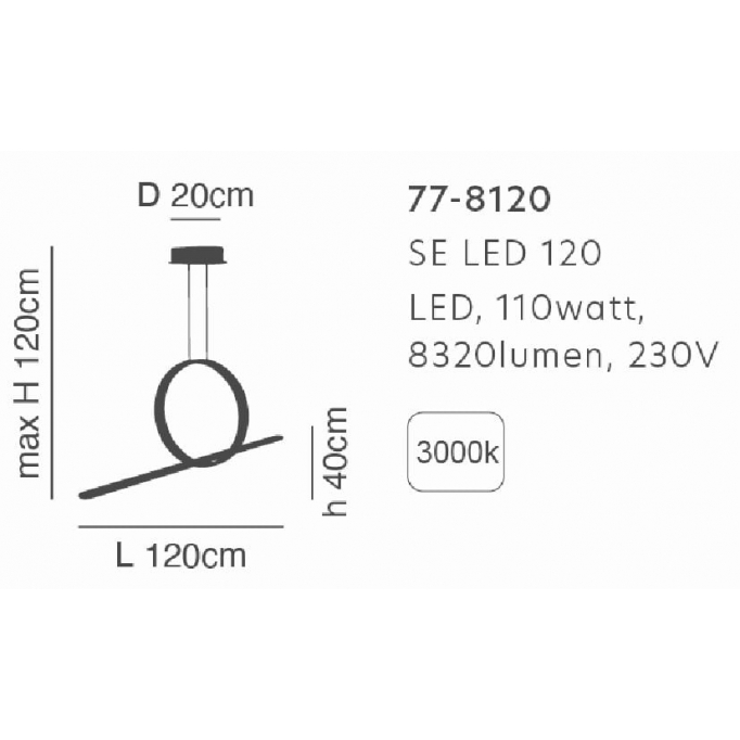 SE LED 120 MILEA PENDANT GOLD MAT Α5