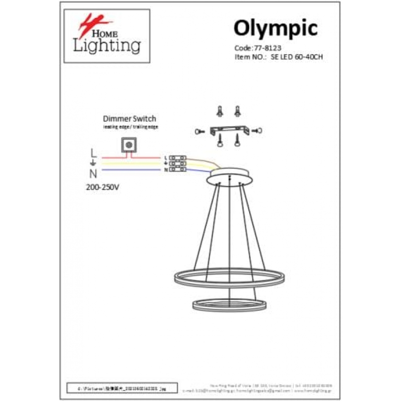 SE LED 60-40 OLYMPIC PENDANT CHROME Α5