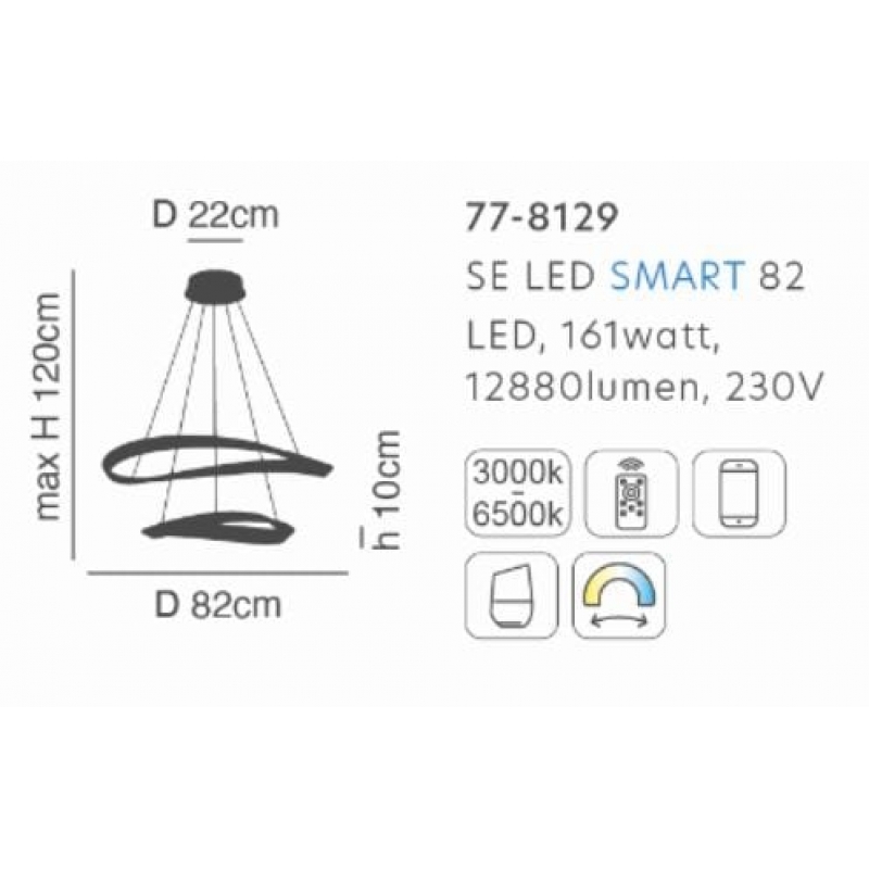 SE LED SMART 82 MATEO PENDANT COFFEE BROWN Β5