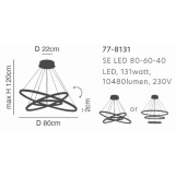 SE LED 80-60-40 MORELLI PENDANT COFFEE BROWN Β5