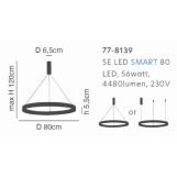 SE LED SMART 80 AMAYA PENDANT BLACK Δ5