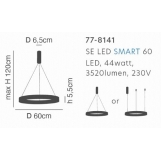 SE LED SMART 60 AMAYA PENDANT WHITE Δ5