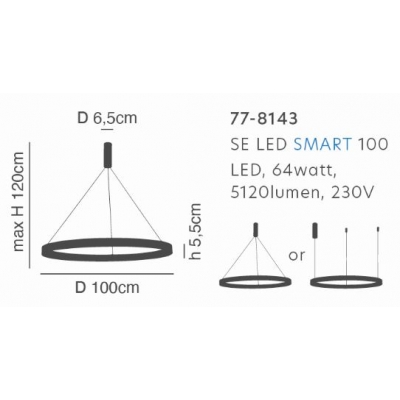 SE LED SMART 100 AMAYA PENDANT WHITE Δ5 SE LED SMART 100 AMAYA PENDANT WHITE Δ5