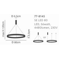 SE LED 80 AMAYA PENDANT NICKEL MAT Ε5