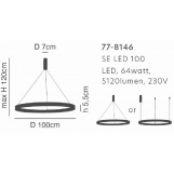 SE LED 100 AMAYA PENDANT NICKEL MAT Ε5