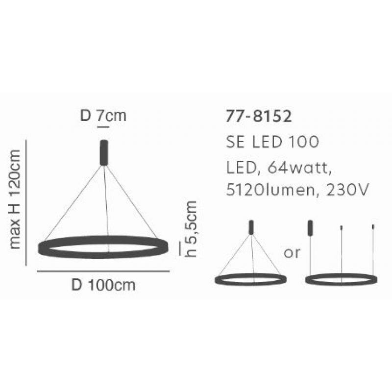 SE LED 100 AMAYA PENDANT COPPER Γ5